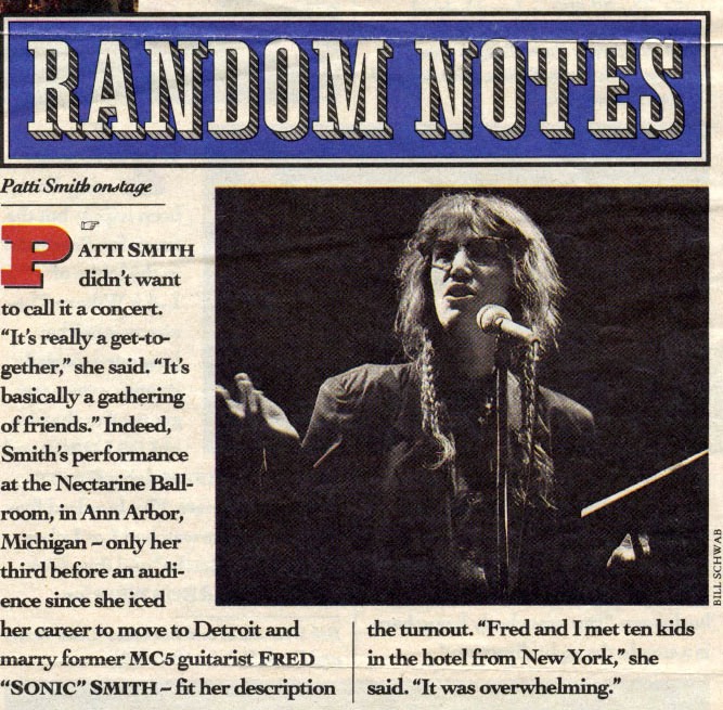 Random Notes Patti Smith